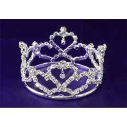 Rhinestone Full Circle Round Mini Tiara 